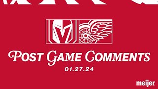 Dylan Larkin Alex Lyon Derek Lalonde Post Game Comments  127 vs VGK [upl. by Garretson]