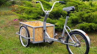 Building a DIY ThreeWheel Cargo Bike from a Bicycle Trailer Conversion [upl. by Ycrem]