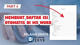 PART 4  CARA MUDAH MEMBUAT DAFTAR ISI OTOMATIS DI MS WORD  Tutorial Ms Word  Gunlar Channel [upl. by Dobrinsky]