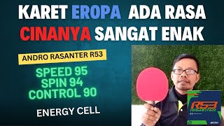 Nyoba Karet eropa ada Rasa Cinanya sangat enak  Review dan testing Andro Rasanter R53 pingpong [upl. by Milo]