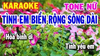 Karaoke Tình Em Biển Rộng Sông Dài Tone Nữ Nhạc Sống Cha Cha Mới  Nhạc Sống Hải Tiên [upl. by Thurber113]