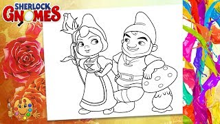 Coloring Sherlock Gnomes  Gnomeo and Juliet 2  Coloring pages  Coloring book [upl. by Naivad]