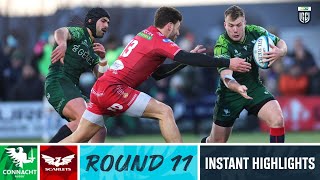 Connacht v Scarlets  Instant Highlights  Round 11  United Rugby Championship 202324 [upl. by Dhiman538]