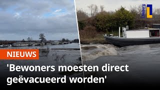 Woonboten door brandweer ontruimd door overstroming de Maas 💦  1Limburg [upl. by Laenej]