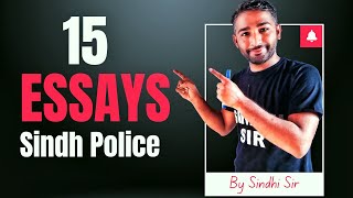 Sindh Police Constable Interview 15 Essential Essay Topics You Need to Know [upl. by Siwel]