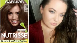 Garnier Nutrisse  Cool Tea 51  Medium Ash Brown  Color and Condition Review [upl. by Weld387]