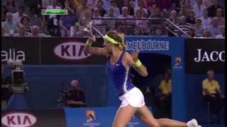 AO 2012 Azarenka Forehand Swing Volley Winner [upl. by Fornof]