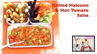 Grilled Haloumi amp Hot Tomato Salsa cheekyricho video recipe episode 1086 [upl. by Haisoj]