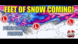 Multiple Storms to Bring Feet of Snow to the US Canada with the Polar Vortex to Follow [upl. by Sidnal]