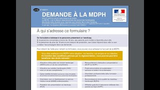 Vidéo remplir un dossier MDPH [upl. by Perice]