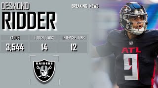 𝐁𝐑𝐄𝐀𝐊𝐈𝐍𝐆 𝐍𝐄𝐖𝐒 Las Vegas Raiders Sign Quarterback Desmond Ridder  2024 NFL Season [upl. by Acirehs395]