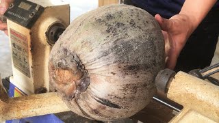 Wood Turning Ideas in 2023  The Perfect Transformation from A Dried Coconut to A Valuable Object [upl. by Colvin]