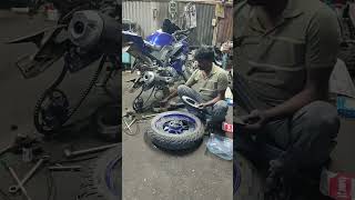 Yamaha R15 Rear disc plate change [upl. by Subocaj]