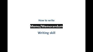 How to write Memo or Memorandum  Writing Skill  বাংলা লেকচার  Bengali Lecture [upl. by Hogg]