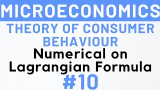 10 Question on Lagrange Consumer Equilibrium IGNOU MEC101 [upl. by Anallij]