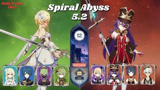 Spiral Abyss 52 Lantai 12 F2P  Hyperbloom amp Overload 😆  Genshin Impact [upl. by Teerprah]