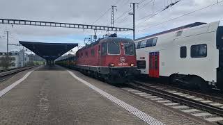 Güterzug Durchfahrt Bassersdorf eisenbahn train trainspotting zug fy sbb güterzug [upl. by Uriisa]