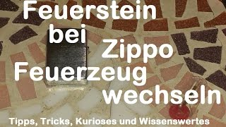 Feuerstein bei Zippo Feuerzeug wechseln  austauschen [upl. by Allicsirp]