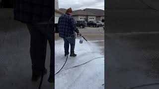 Using a foam cannon to apply driveway cleaner cleaning detailing fall foamcannon [upl. by Arin]