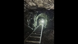 Descending from Level 1 to Level 5 at the Llechfraith Section of the Clogau Gold Mine in Wales [upl. by Ardnahsal388]