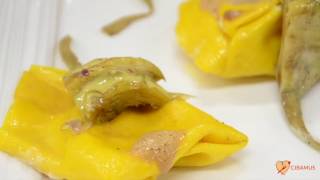 Raviolo con parmigiano liquido [upl. by Kolosick]