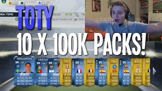 FIFA 14  TOTY 10 x 100k Packs  HUGE Pack Opening [upl. by Kcirre]