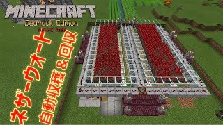 【マイクラ BE】簡単！ネザーウォート自動収穫＆回収装置 ＊Tutorial Nether Wart Farm＊ [upl. by Lebasy]