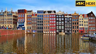 Amsterdam Walking Tour 2022🌹Train Station to City Centre and Canals 4k HDR [upl. by Airretal]