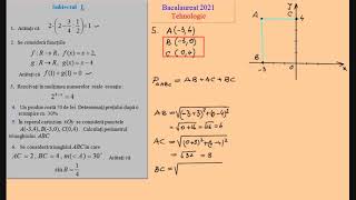 Bacalaureat 2021  Matematica  Profil Tehnologic [upl. by Nanji430]