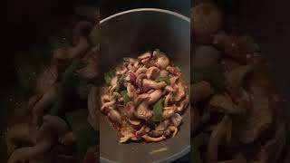 food purely vegetarian stir frying Chinese mushrooms [upl. by Haslett283]