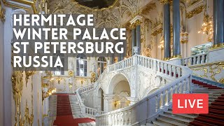 Tour Inside of The HERMITAGE Museum of Winter Palace in St Petersburg Russia LIVE [upl. by Ballinger]