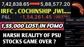 My FOMO mistake in RAILWAY PSU stocks  IRFC  COCHINSHIPYARD  JWL MAZDOCK [upl. by Zilevi]