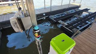 short video of a boat lift set up for a Sweetwater Tritoon [upl. by Aldercy]