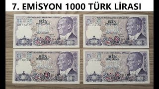 Eski 1000 Türk Lirası  7 Emisyon 1000 Lira  Seri Takipli Para Nedir [upl. by Anovahs474]