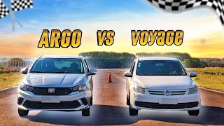 FIAT ARGO 10 vs VOYAGE G5 10  DRAG RACE  ANTIGO vs MODERNO [upl. by Mahseh]