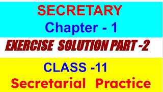 11th Std Secretarial Practice Chapter1 Solved Exercise Part2 [upl. by Boardman30]