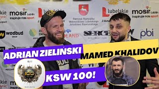 ADRIAN ZIELIŃSKI O KSW 100 SWOIM ZDROWIU MAMED KHALIDOV I ADRIAN BARTOSIŃSKI  STAWIAM NA [upl. by Nedaj]