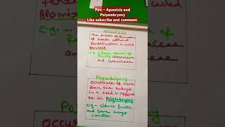 Apomixis and polyembryony  class 12  neet  biology motivation👍❤️ kids subscribe Karo [upl. by Lauritz]