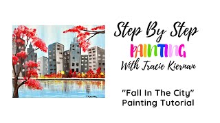 How To Paint quotFall In The Cityquot  Acrylic Painting Tutorial For Beginners [upl. by Starobin]