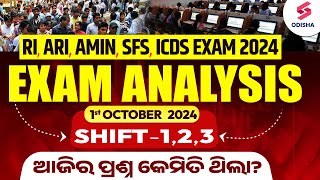 RI Exam Analysis  1 October 2024 All Shifts  OSSSC RI Exam Analysis Today  RI Amin Analysis [upl. by Swanhilda]