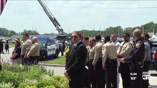 Local law enforcement say their goodbyes at Sr Cpl Segus Jolivettes funeral [upl. by Leigha561]