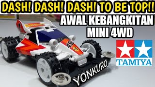 MERAKIT TAMIYA DASH 1 EMPEROR YONKURO MS CHASSIS  MINI 4WD [upl. by Aenej]