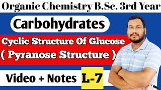 Cyclic Structure Of Glucose Pyranose Structure  Haworth Structure Carbohydrates BSc 3rd year [upl. by Donnelly]