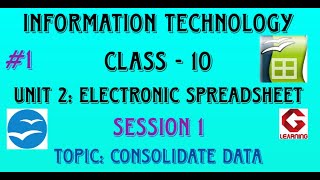 Consolidate data in OpenOffice Calc  Unit 2 Electronic Spreadsheet Class 10 Information Technology [upl. by Pena]