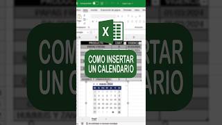 COMO INSERTAR UN CALENDARIO EN EXCEL Excel Exceltips Exceltutorial Shorts Youtubeshorts Short [upl. by Wehttam]