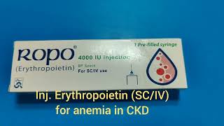 Erythropoietin Injection for Anemia in Chronic Kidney disease [upl. by Elfstan]