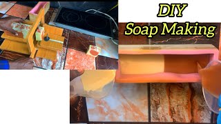 Making Cold Process Soap at Home • white and pink Soap [upl. by Alli]