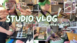 Making 100 stickers with my Cricut ✨ Spring shop update ✨ small business art studio vlog [upl. by Adnahcal]