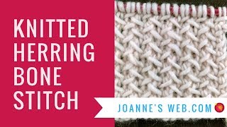 Herringbone Knit Stitch  Knitted Herringbone Stitch Pattern  Column Stitch Knitting [upl. by Afital]