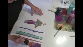 Fabric Surface Design  Painting on Fusible Web [upl. by Okomom]